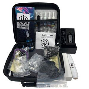 Poseidon Professional Tattoo Kit With Wireless Pen Ink Set & Carrying Case C 261